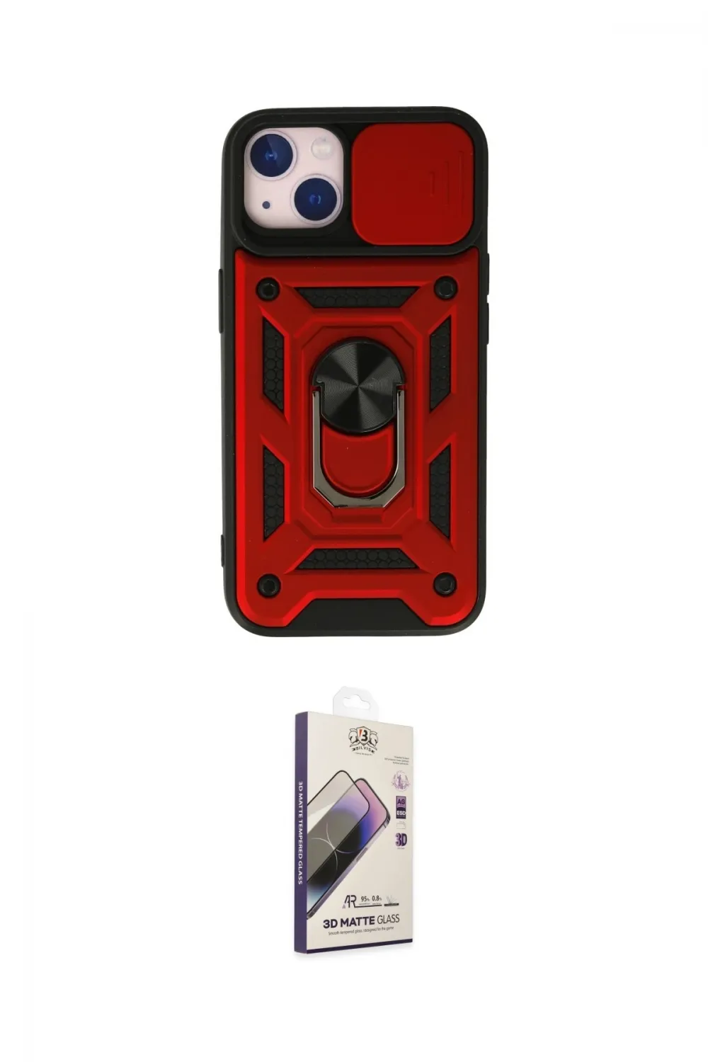 ieg™ iPhone 15 Kılıf Ahenk Klasik - Siyah Bilvis 3D Mat Cam Ekran Koruyucu