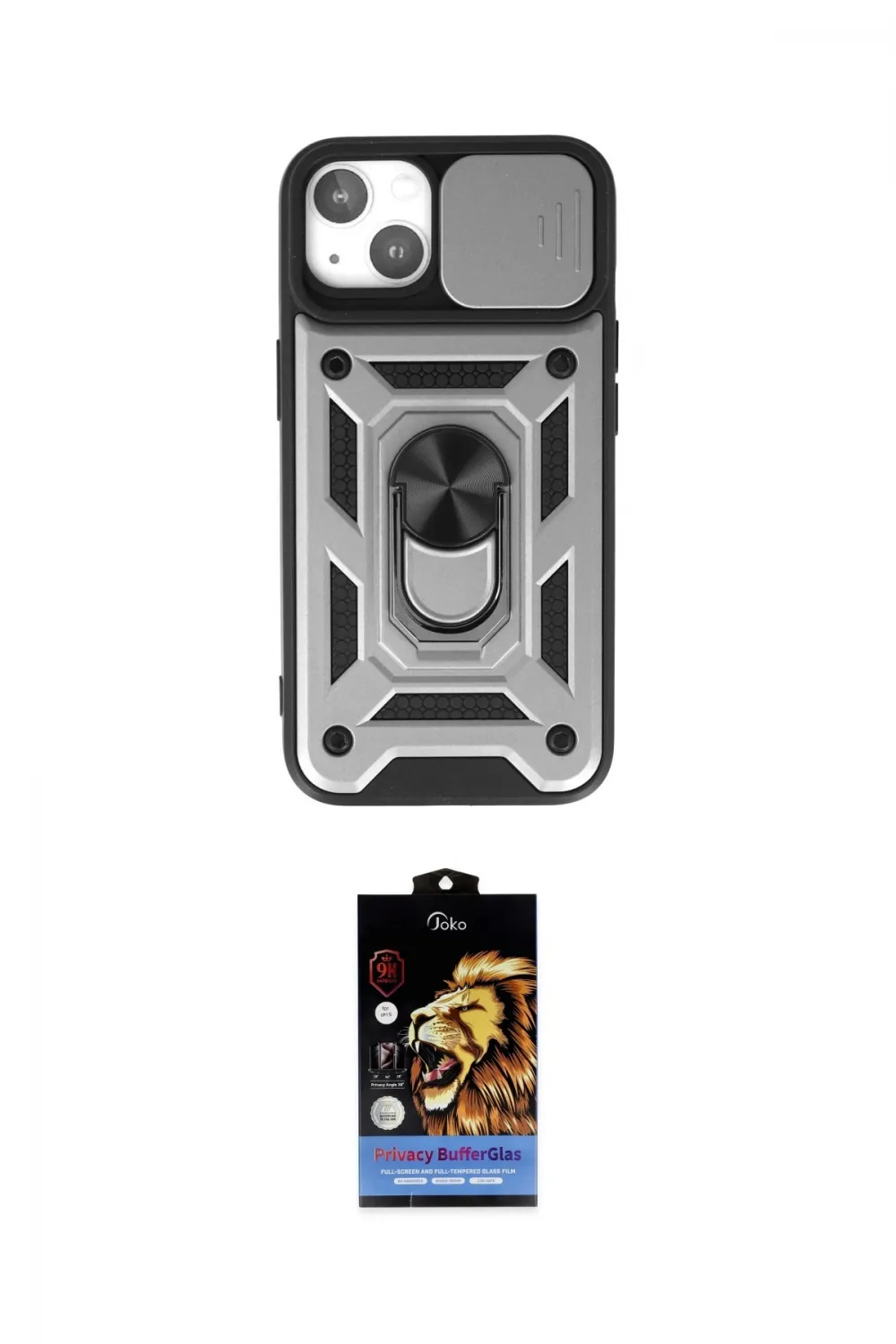 ieg™ iPhone 15 Kılıf Ahenk Klasik - Siyah Buffer Hayalet Cam Ekran Koruyucu