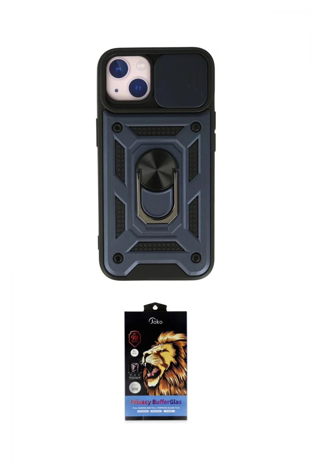 ieg™ iPhone 15 Kılıf Ahenk Klasik - Siyah Buffer Hayalet Cam Ekran Koruyucu