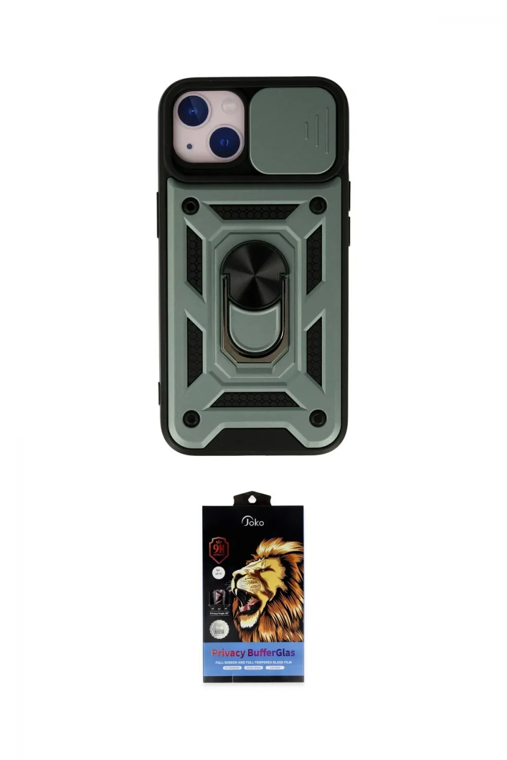 ieg™ iPhone 15 Kılıf Ahenk Klasik - Siyah Buffer Hayalet Cam Ekran Koruyucu