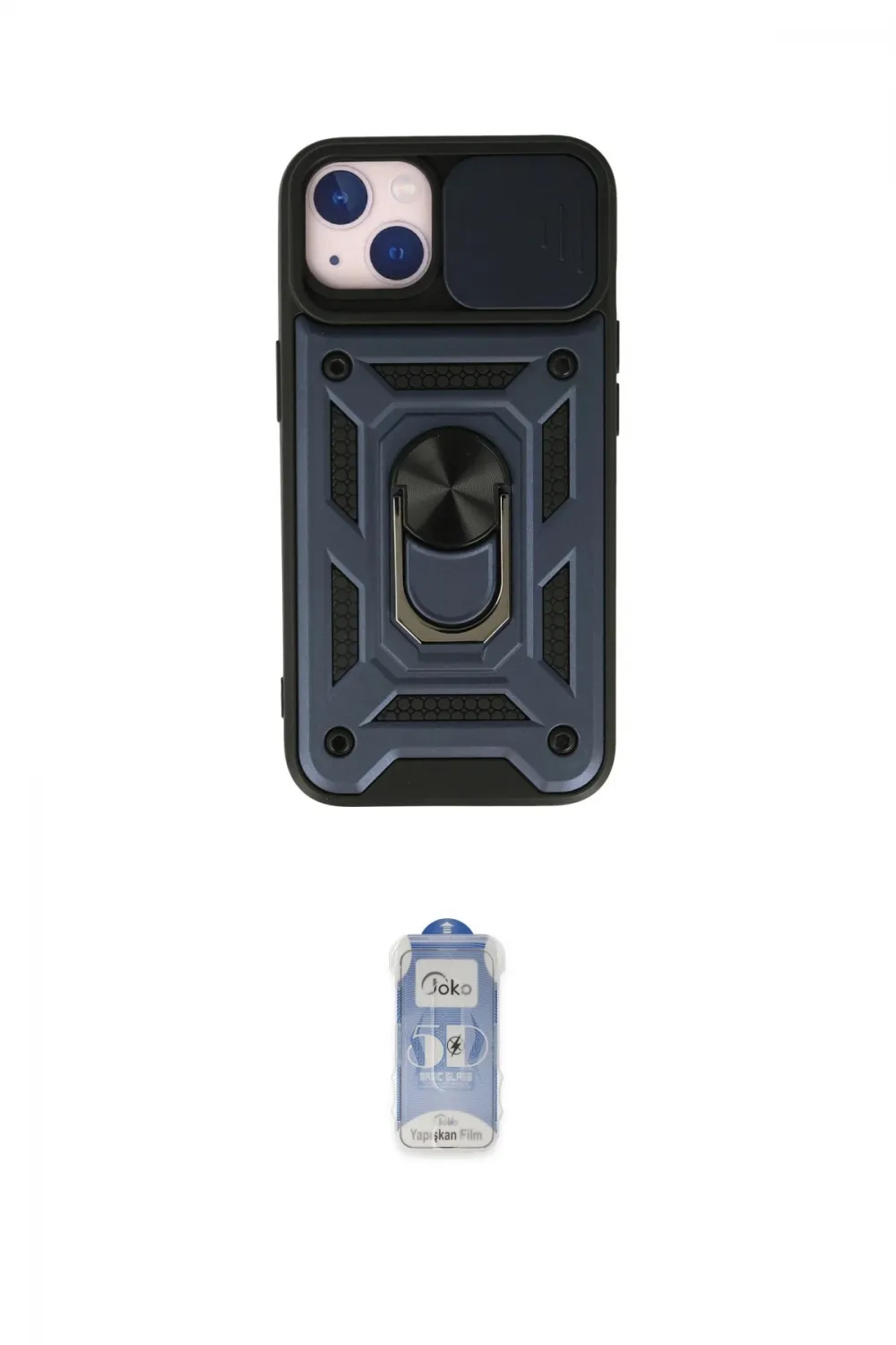 ieg™ iPhone 15 Kılıf Ahenk Klasik - Siyah Joko Magic 5D Cam