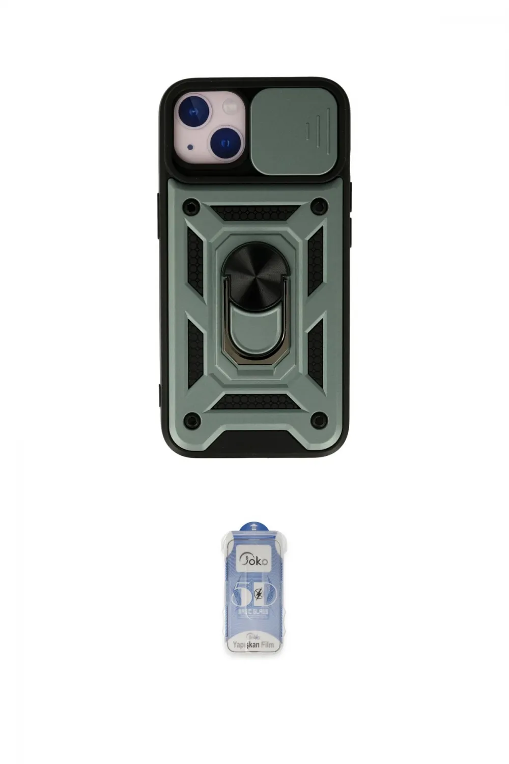 ieg™ iPhone 15 Kılıf Ahenk Klasik - Siyah Joko Magic 5D Cam
