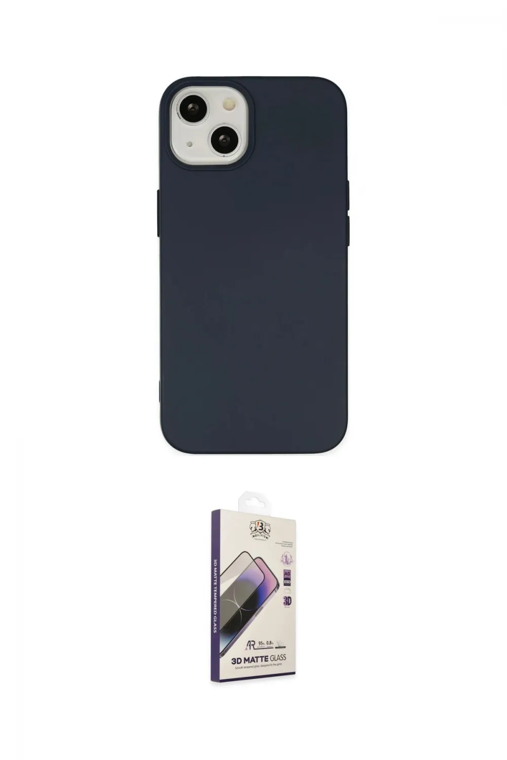 ieg™ iPhone 15 Kılıf Ahenk Serisi - Siyah Bilvis 3D Mat Cam Ekran Koruyucu