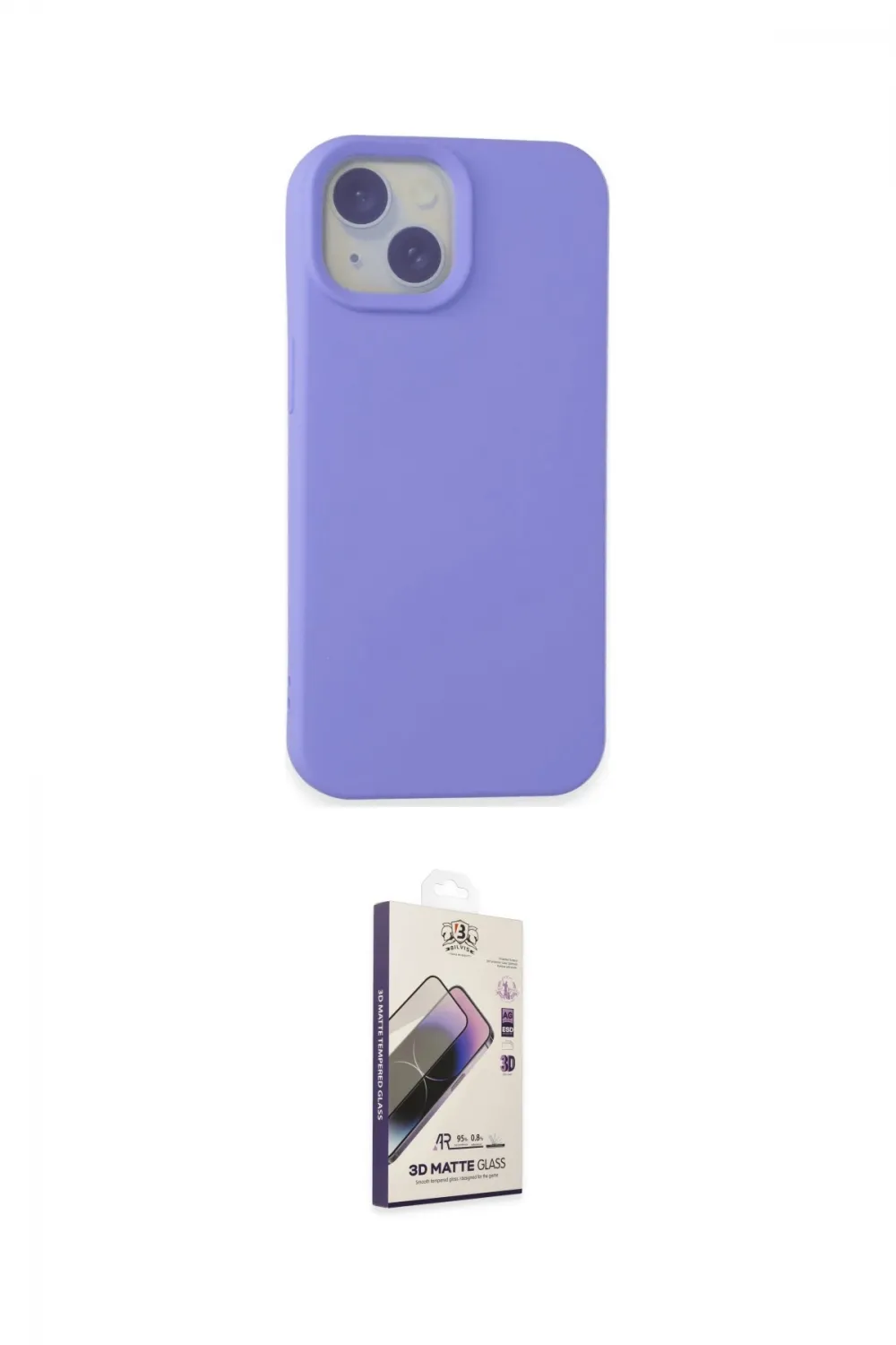 ieg™ iPhone 15 Kılıf Ahenk Serisi - Siyah Bilvis 3D Mat Cam Ekran Koruyucu