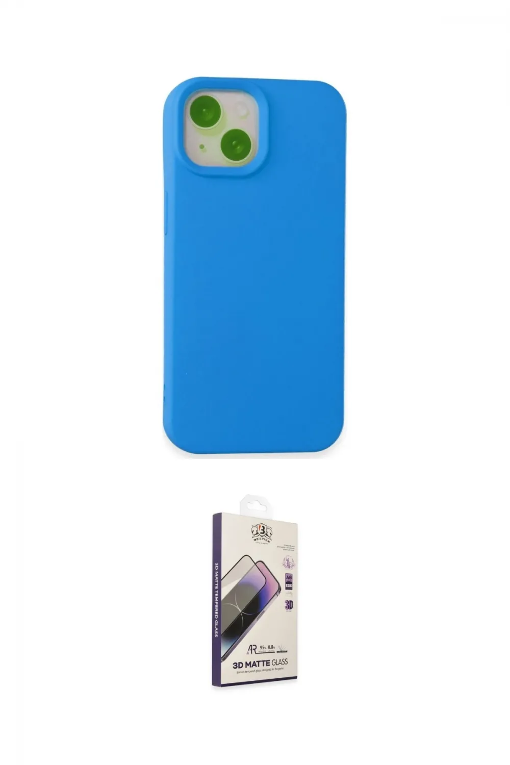 ieg™ iPhone 15 Kılıf Ahenk Serisi - Siyah Bilvis 3D Mat Cam Ekran Koruyucu
