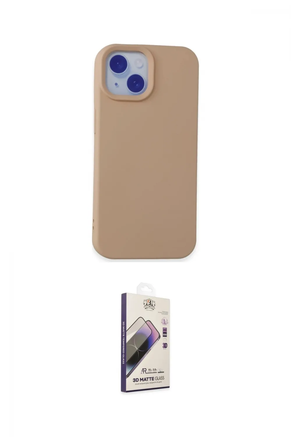 ieg™ iPhone 15 Kılıf Ahenk Serisi - Siyah Bilvis 3D Mat Cam Ekran Koruyucu