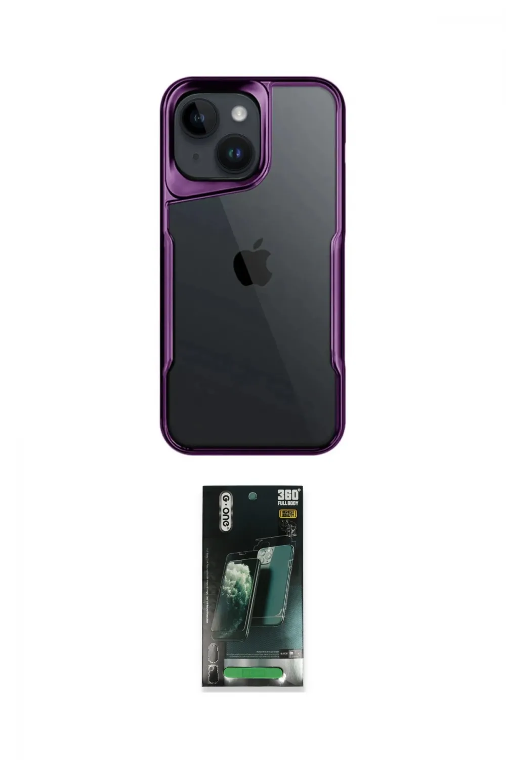 ieg™ iPhone 15 Kılıf Akış Çizgi Koleksiyonu - Şeffaf 360 Full Body Arka Koruyucu