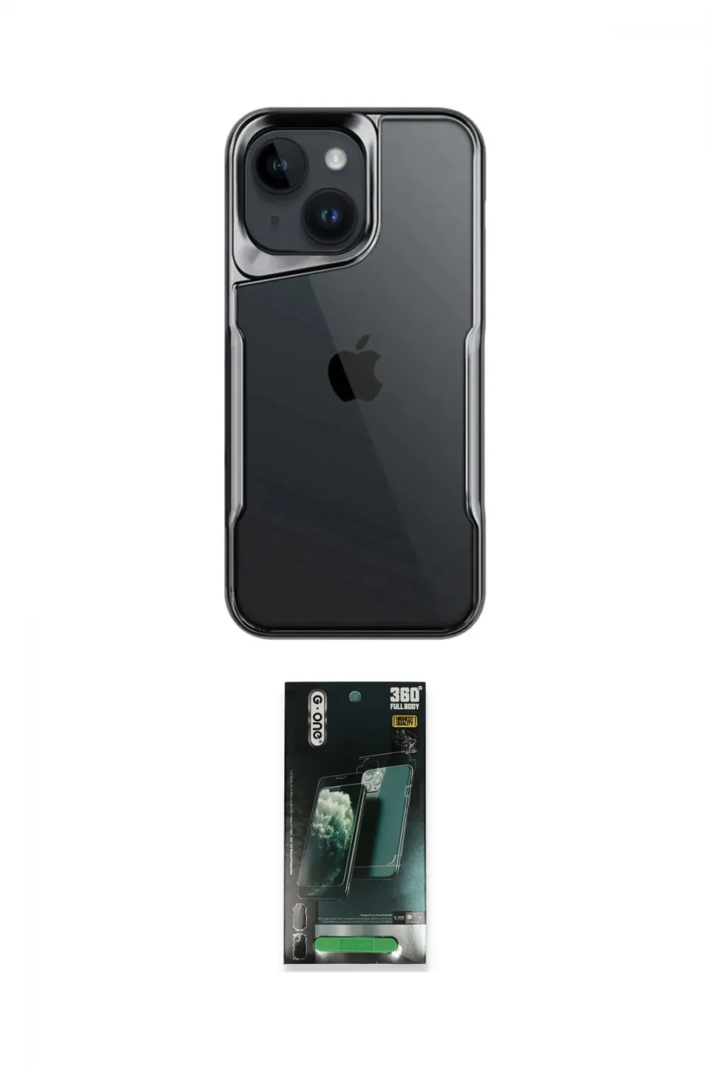ieg™ iPhone 15 Kılıf Akış Çizgi Koleksiyonu - Şeffaf 360 Full Body Arka Koruyucu