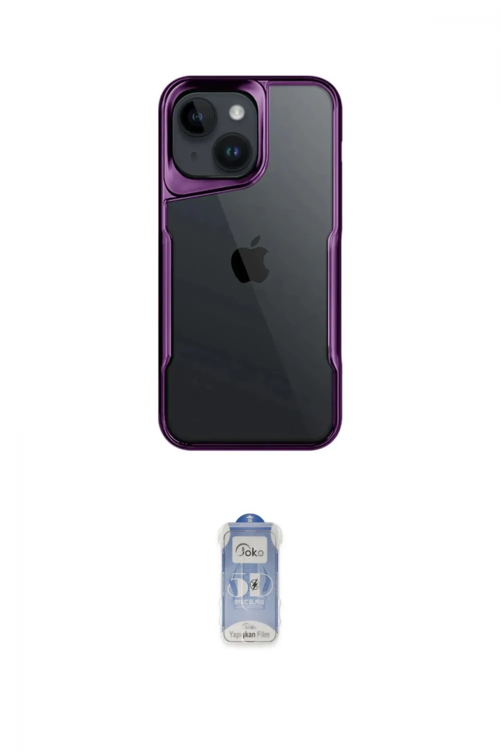 ieg™ iPhone 15 Kılıf Akış Çizgi Koleksiyonu - Siyah Joko Magic 5D Cam