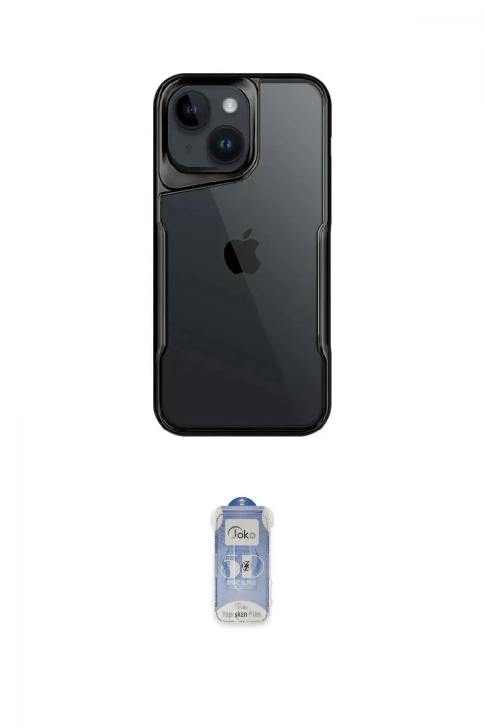 ieg™ iPhone 15 Kılıf Akış Çizgi Koleksiyonu - Siyah Joko Magic 5D Cam