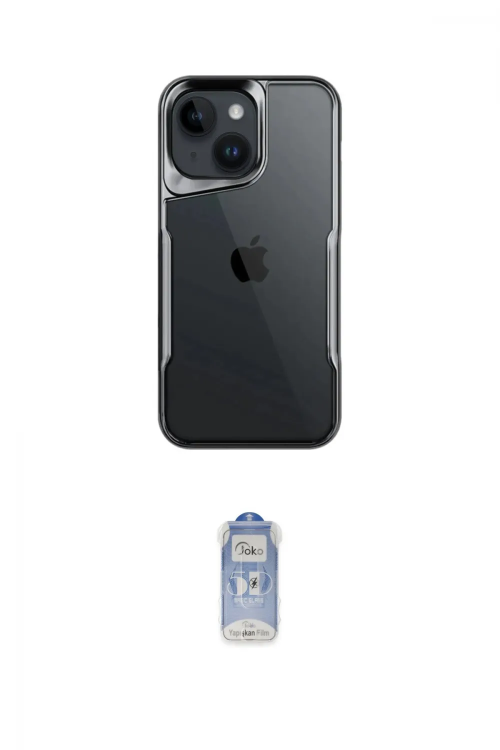 ieg™ iPhone 15 Kılıf Akış Çizgi Koleksiyonu - Siyah Joko Magic 5D Cam