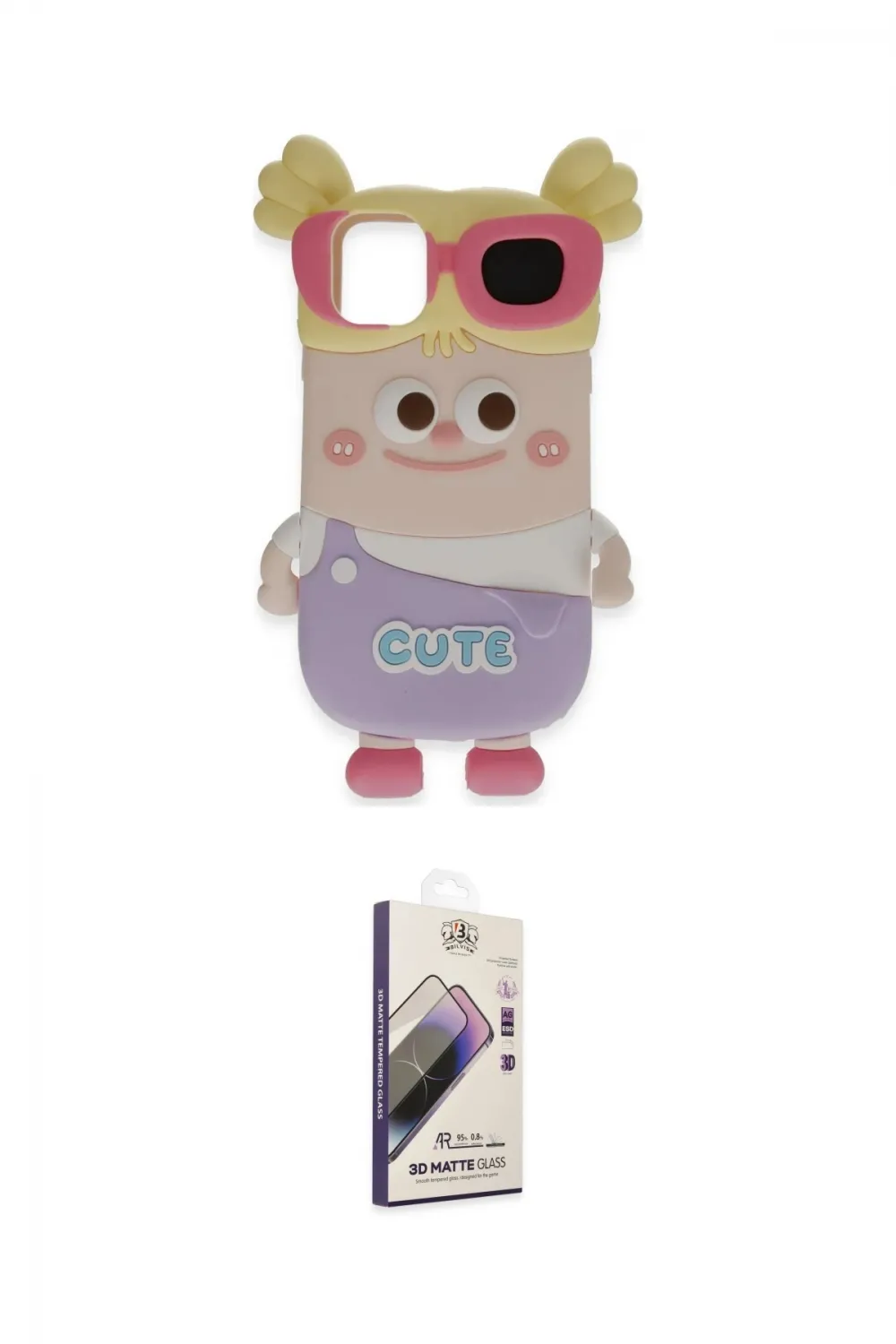 ieg™ iPhone 15 Kılıf Akış Yansıma - Siyah Bilvis 3D Mat Cam Ekran Koruyucu