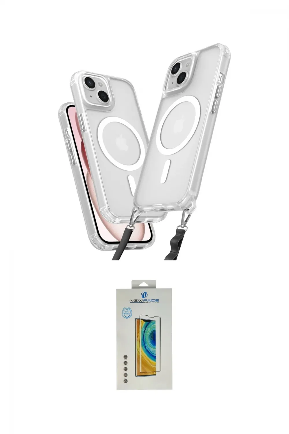 ieg™ iPhone 15 Kılıf Atlas Doku Koleksiyonu - Siyah Polymer Nano Ekran Koruyucu