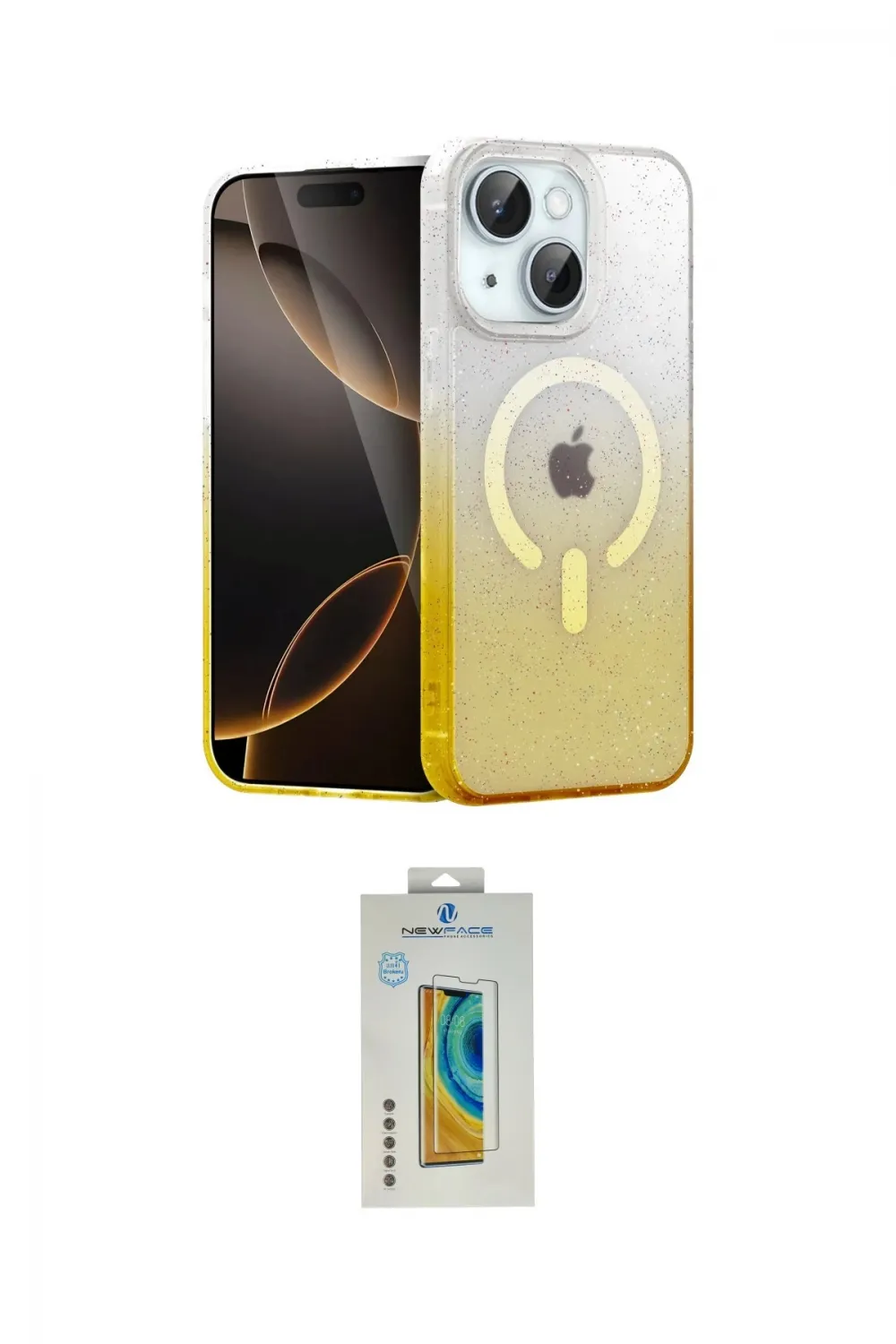 ieg™ iPhone 15 Kılıf Eksen Minimal Özel Seri - Siyah Polymer Nano Ekran Koruyucu