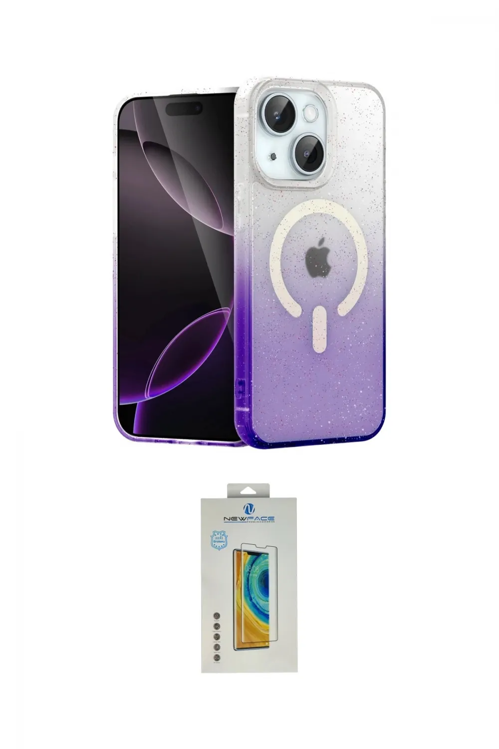 ieg™ iPhone 15 Kılıf Eksen Minimal Özel Seri - Siyah Polymer Nano Ekran Koruyucu