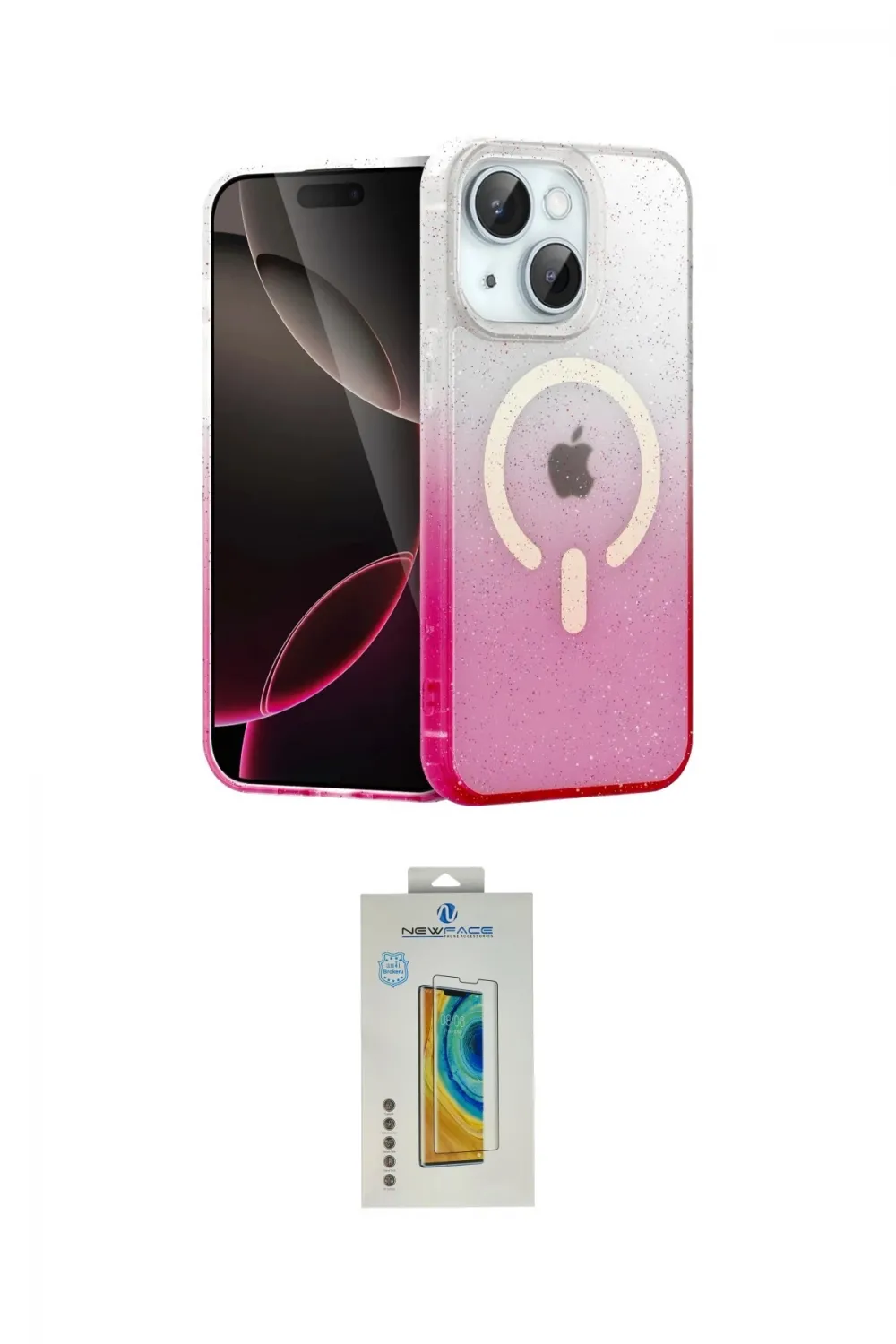 ieg™ iPhone 15 Kılıf Eksen Minimal Özel Seri - Siyah Polymer Nano Ekran Koruyucu