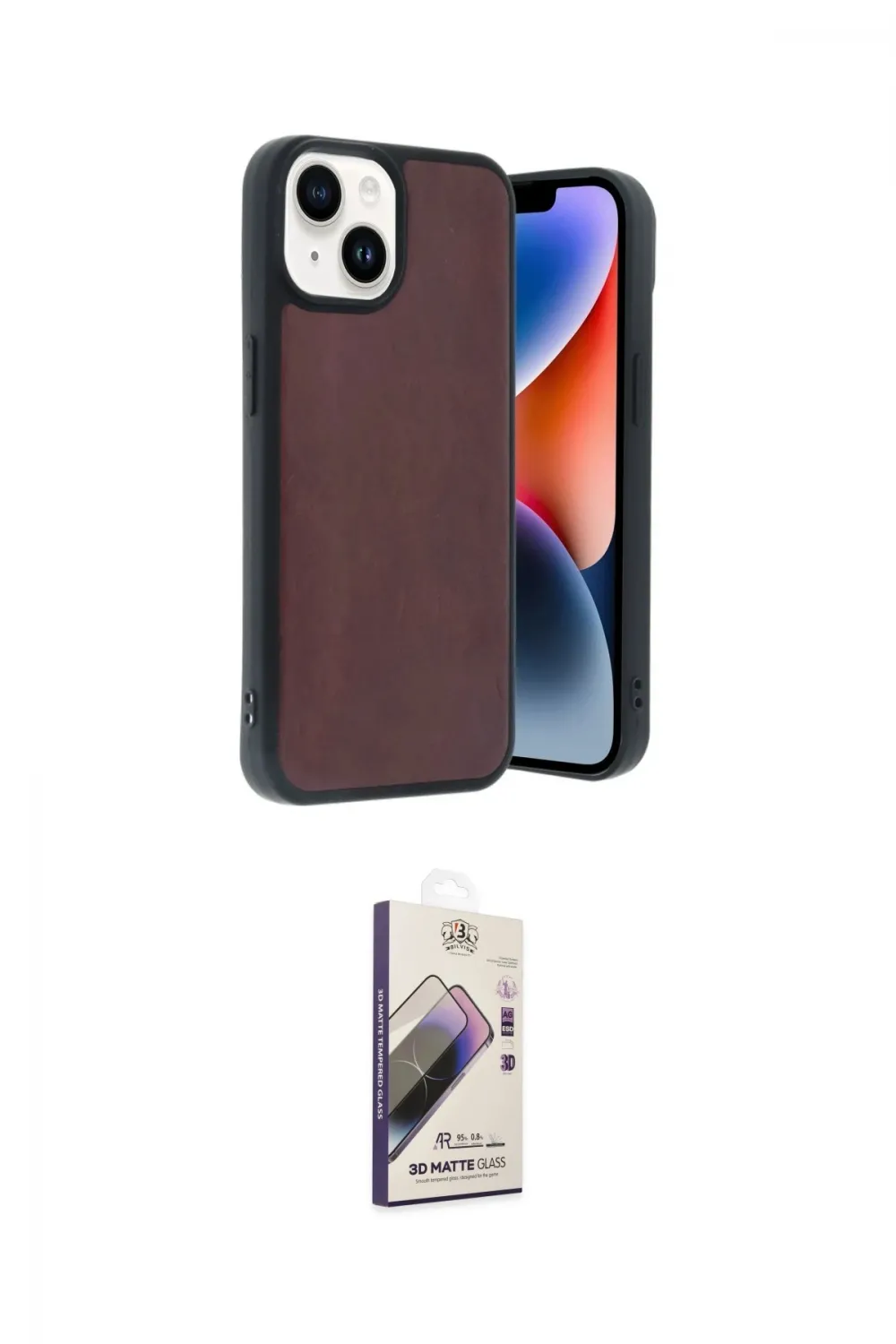 ieg™ iPhone 15 Kılıf Kıvılcım Işık Serisi - Siyah Bilvis 3D Mat Cam Ekran Koruyucu