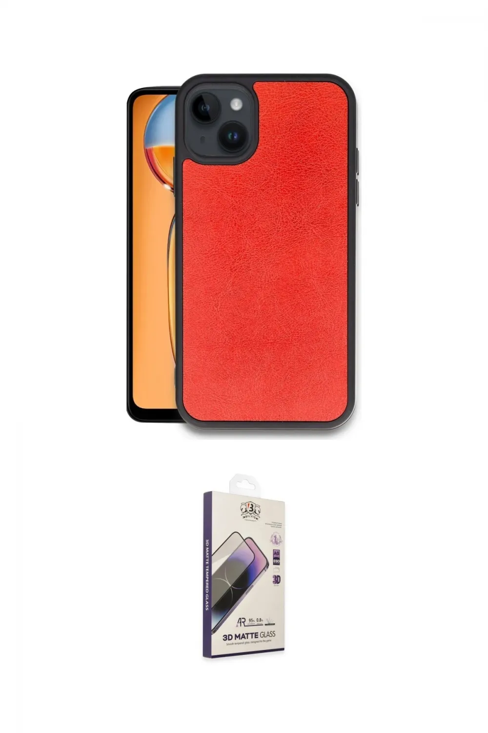 ieg™ iPhone 15 Kılıf Kıvılcım Işık Serisi - Siyah Bilvis 3D Mat Cam Ekran Koruyucu