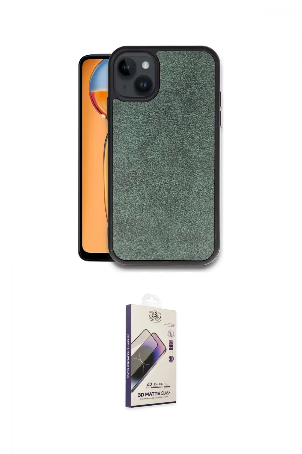ieg™ iPhone 15 Kılıf Kıvılcım Işık Serisi - Siyah Bilvis 3D Mat Cam Ekran Koruyucu
