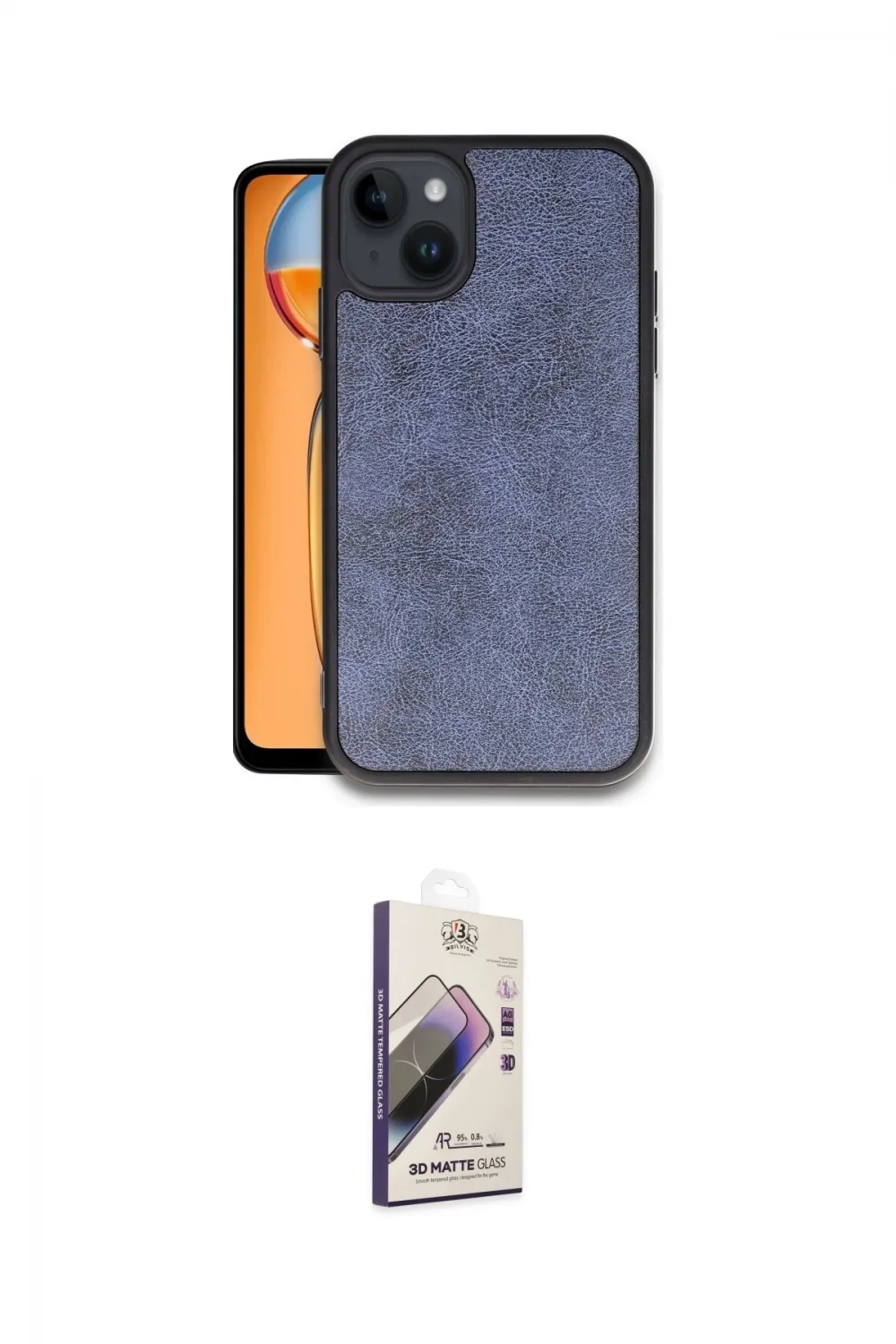 ieg™ iPhone 15 Kılıf Kıvılcım Işık Serisi - Siyah Bilvis 3D Mat Cam Ekran Koruyucu