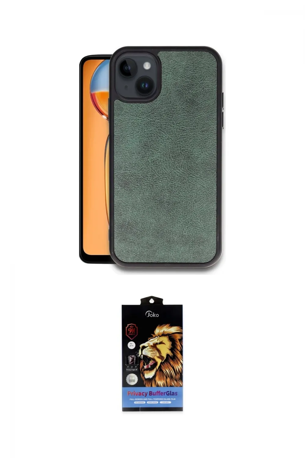 ieg™ iPhone 15 Kılıf Kıvılcım Işık Serisi - Siyah Buffer Hayalet Cam Ekran Koruyucu