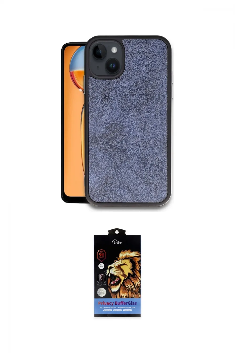 ieg™ iPhone 15 Kılıf Kıvılcım Işık Serisi - Siyah Buffer Hayalet Cam Ekran Koruyucu