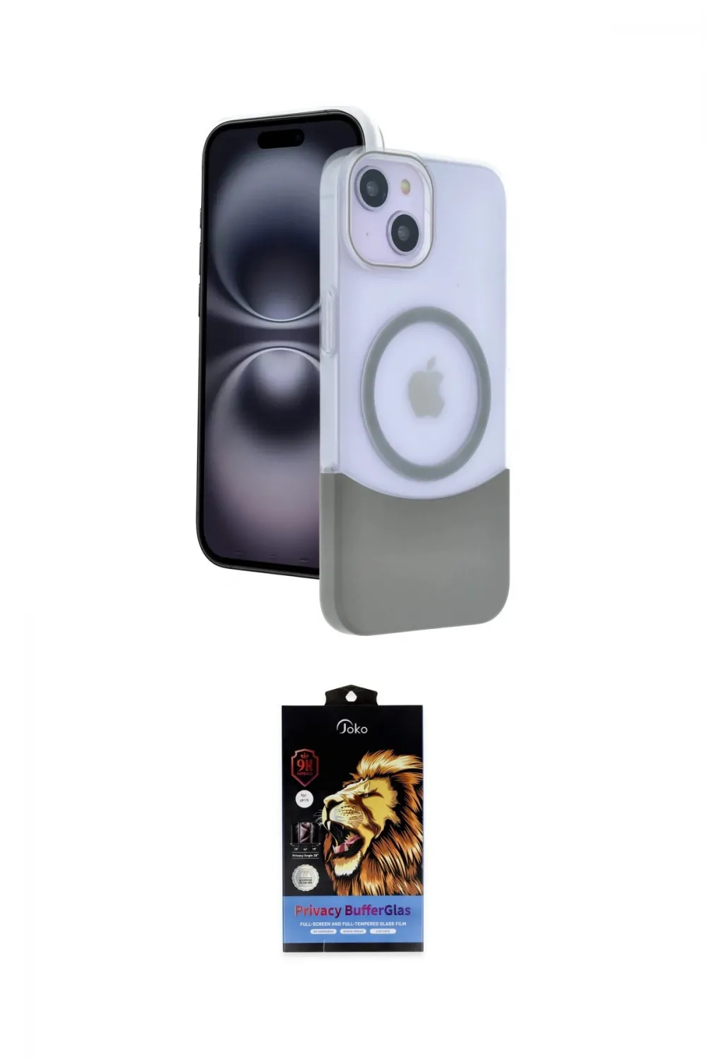 ieg™ iPhone 15 Kılıf Kozmos Form Özel Seri - Siyah Buffer Hayalet Cam Ekran Koruyucu
