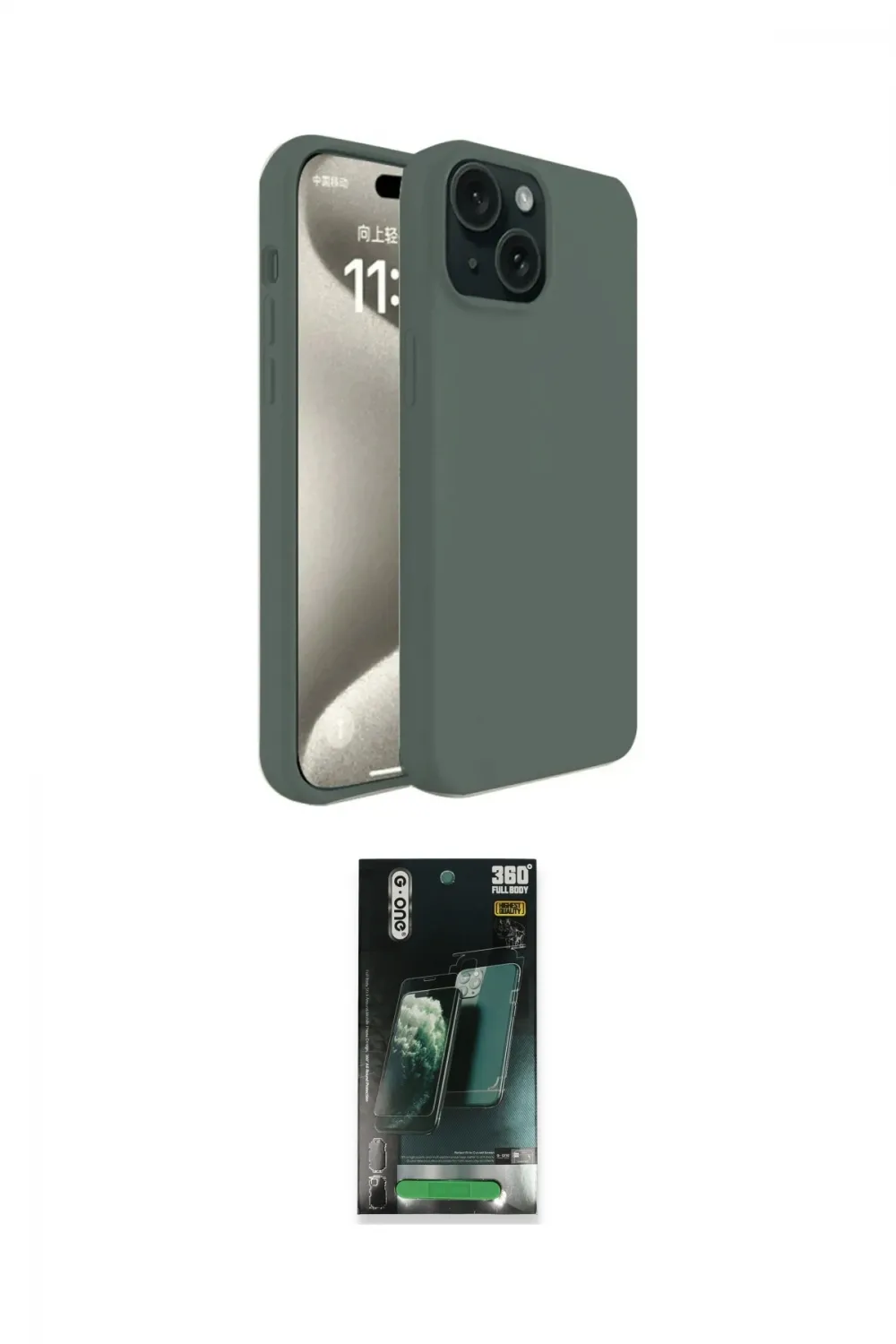 ieg™ iPhone 15 Kılıf Kozmos Yansıma Özel Seri - Şeffaf 360 Full Body Arka Koruyucu