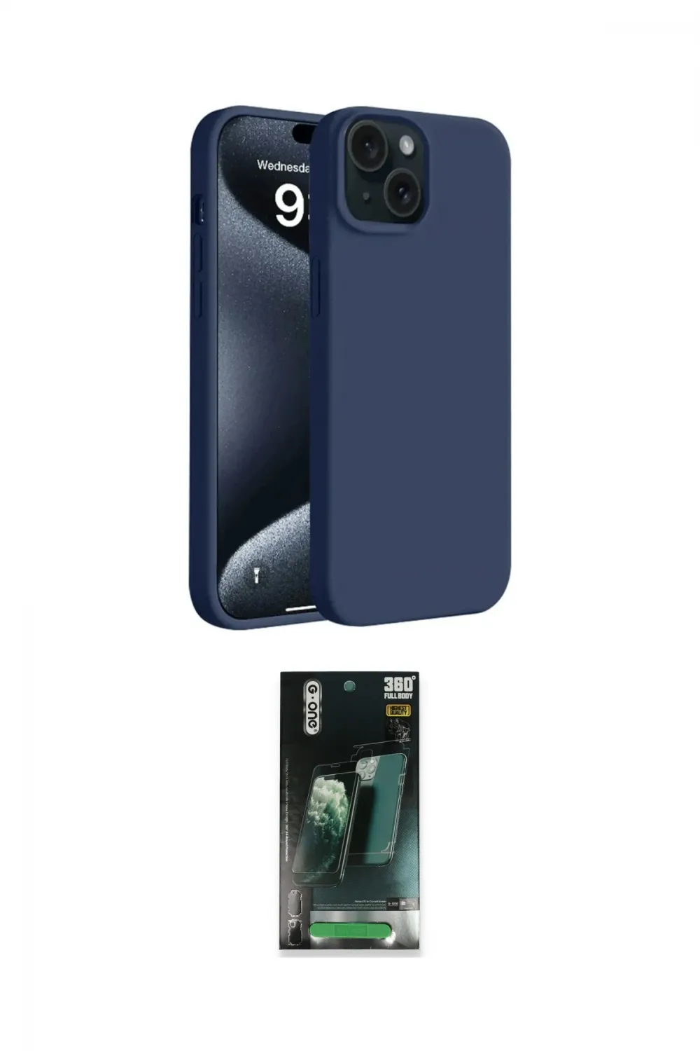 ieg™ iPhone 15 Kılıf Kozmos Yansıma Özel Seri - Şeffaf 360 Full Body Arka Koruyucu