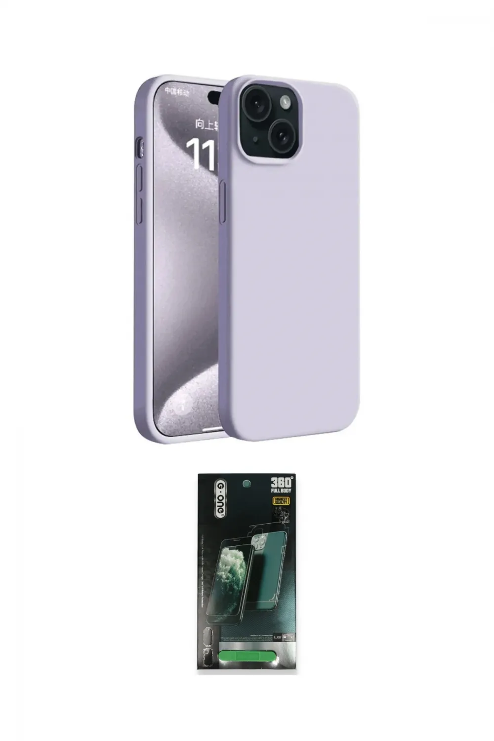 ieg™ iPhone 15 Kılıf Kozmos Yansıma Özel Seri - Şeffaf 360 Full Body Arka Koruyucu