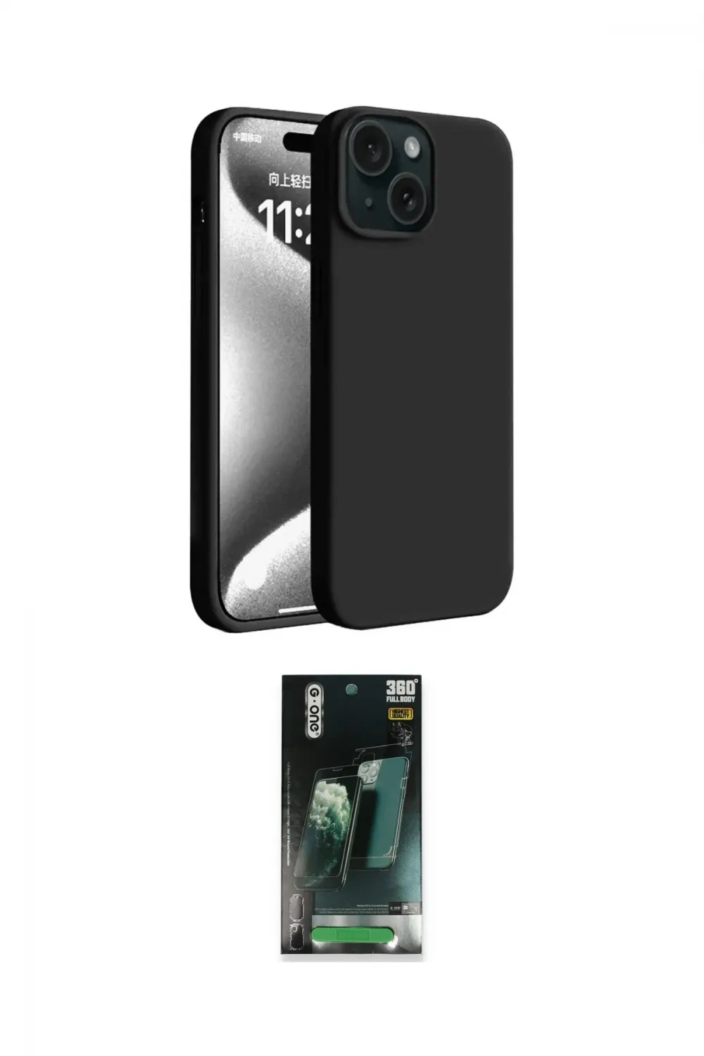 ieg™ iPhone 15 Kılıf Kozmos Yansıma Özel Seri - Şeffaf 360 Full Body Arka Koruyucu