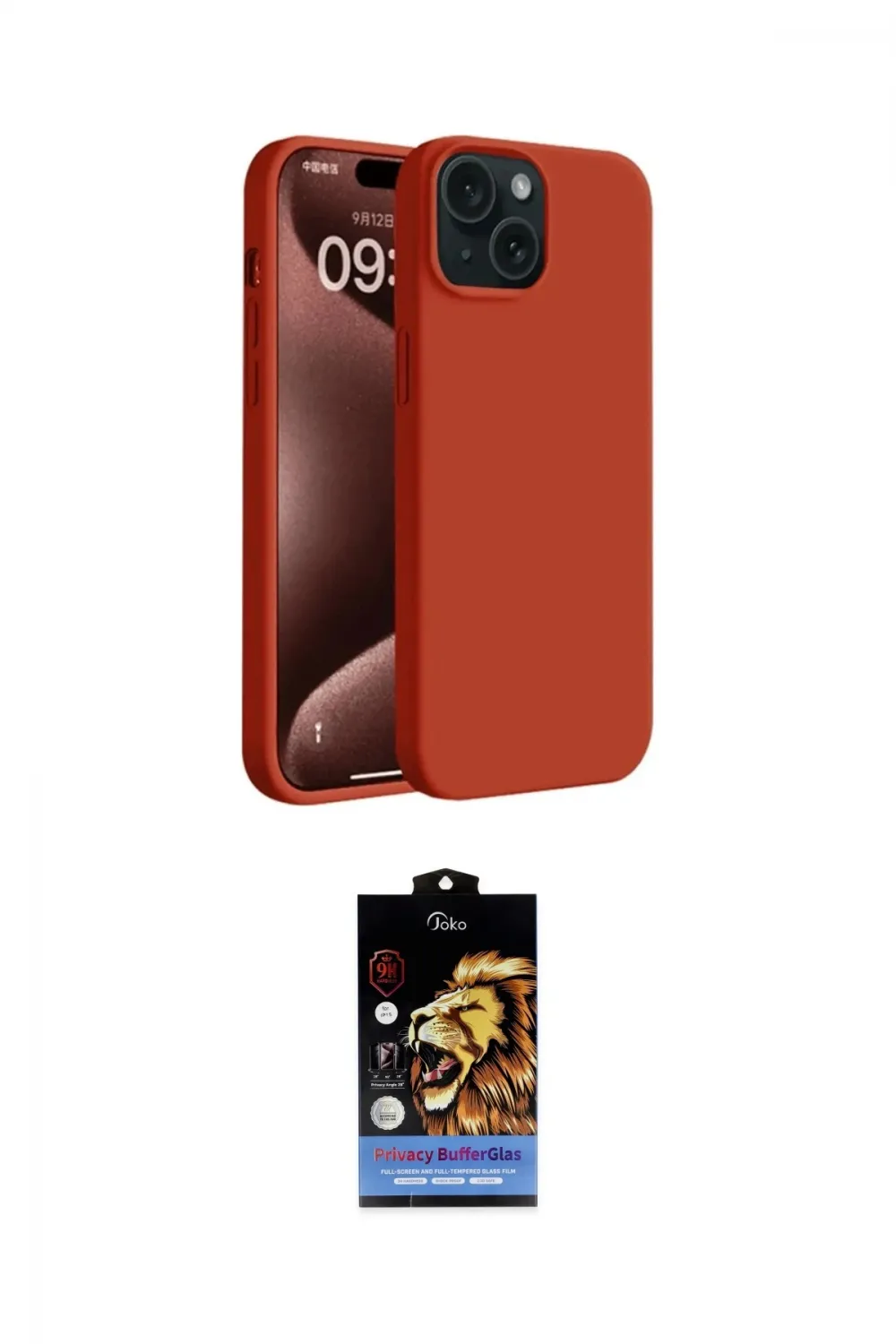 ieg™ iPhone 15 Kılıf Kozmos Yansıma Özel Seri - Siyah Buffer Hayalet Cam Ekran Koruyucu