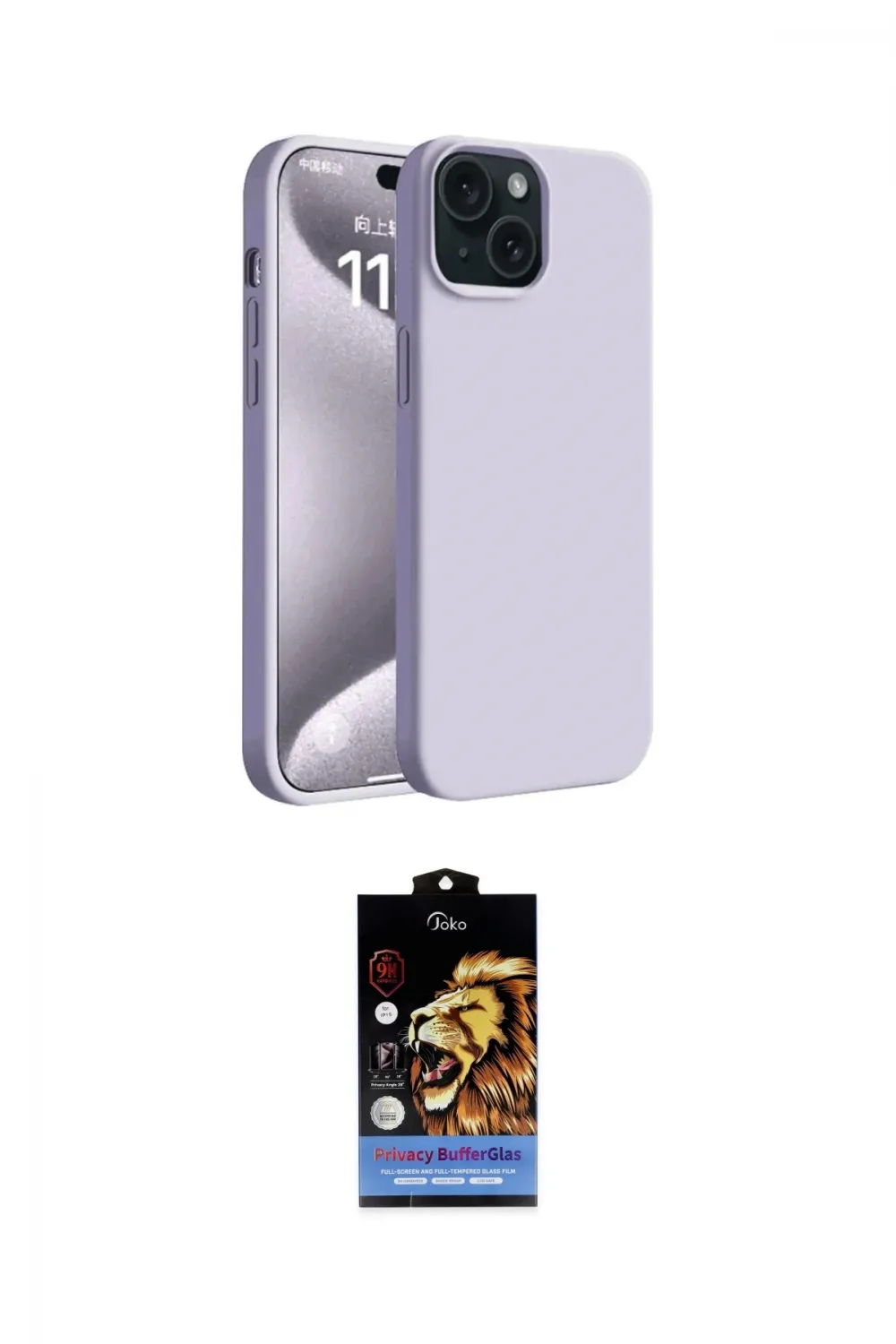 ieg™ iPhone 15 Kılıf Kozmos Yansıma Özel Seri - Siyah Buffer Hayalet Cam Ekran Koruyucu