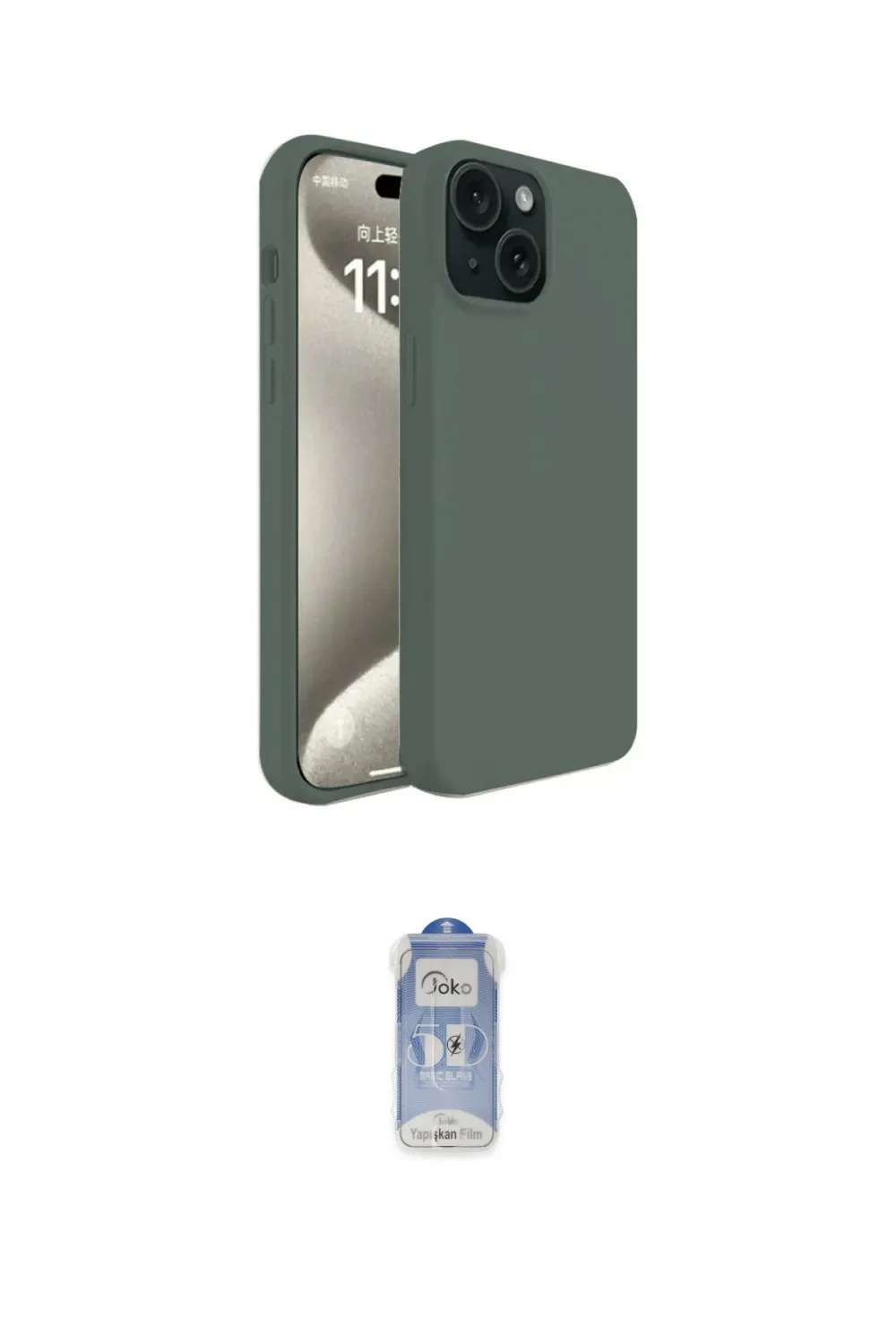 ieg™ iPhone 15 Kılıf Kozmos Yansıma Özel Seri - Siyah Joko Magic 5D Cam