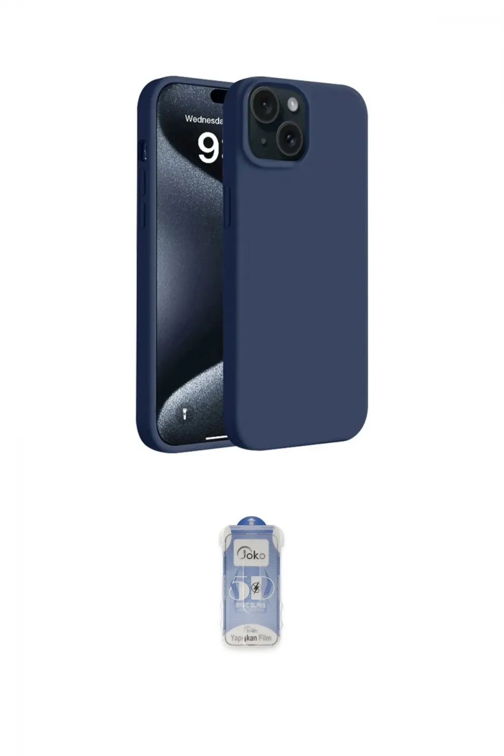 ieg™ iPhone 15 Kılıf Kozmos Yansıma Özel Seri - Siyah Joko Magic 5D Cam