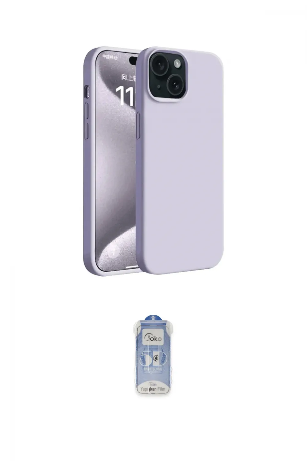 ieg™ iPhone 15 Kılıf Kozmos Yansıma Özel Seri - Siyah Joko Magic 5D Cam