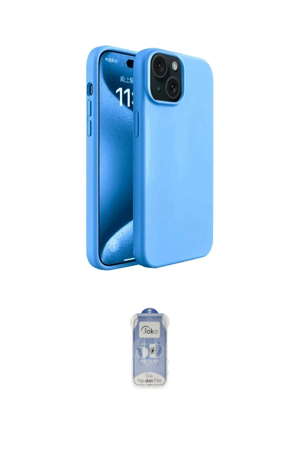 ieg™ iPhone 15 Kılıf Kozmos Yansıma Özel Seri - Siyah Joko Magic 5D Cam