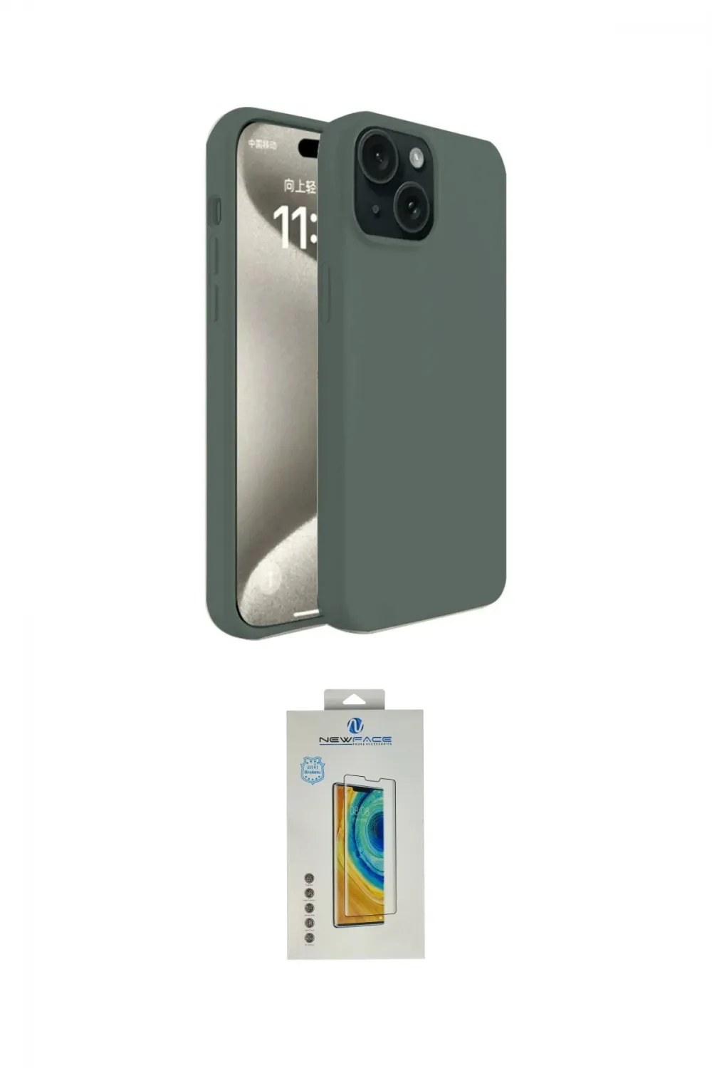 ieg™ iPhone 15 Kılıf Kozmos Yansıma Özel Seri - Siyah Polymer Nano Ekran Koruyucu