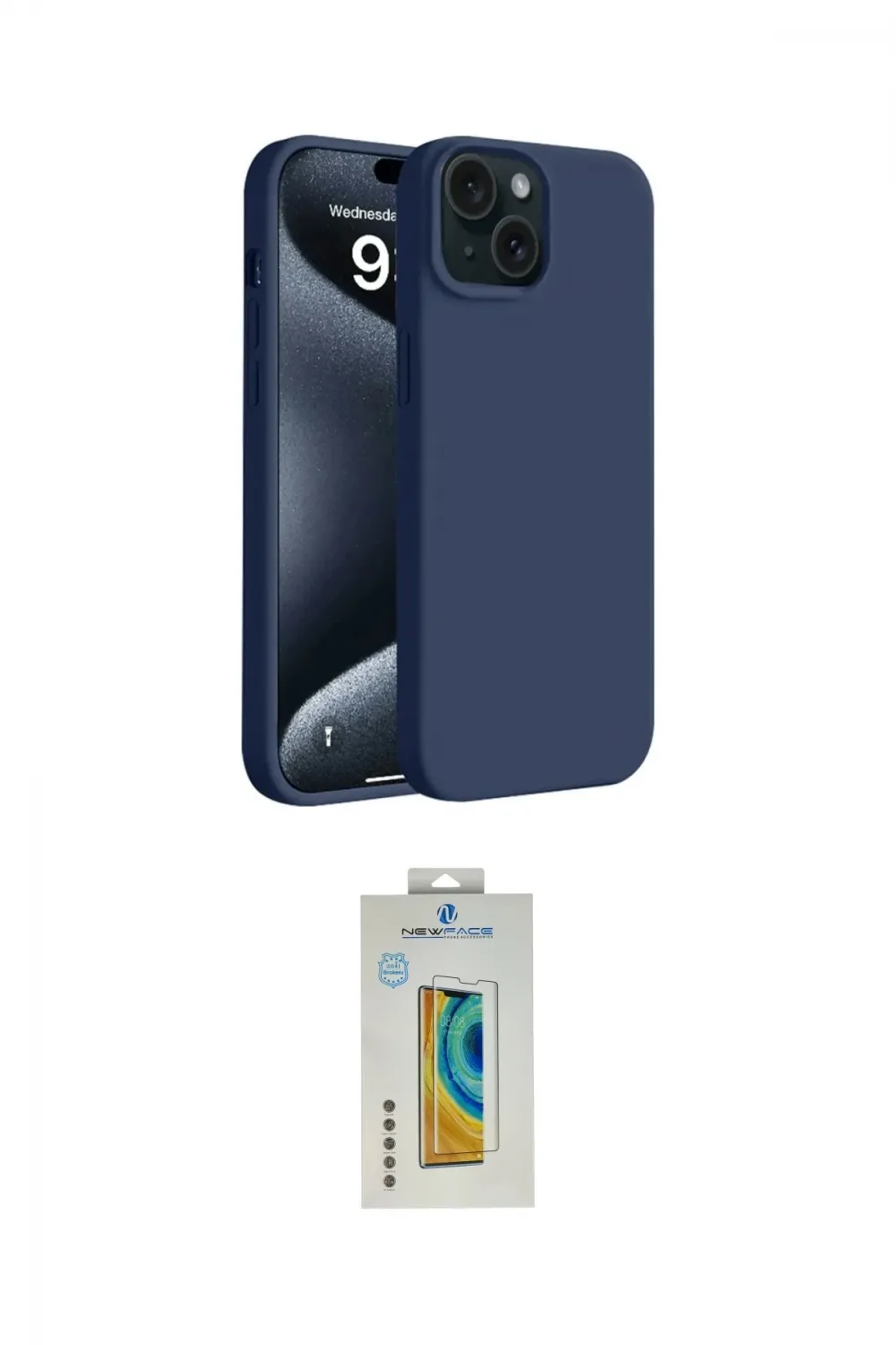 ieg™ iPhone 15 Kılıf Kozmos Yansıma Özel Seri - Siyah Polymer Nano Ekran Koruyucu