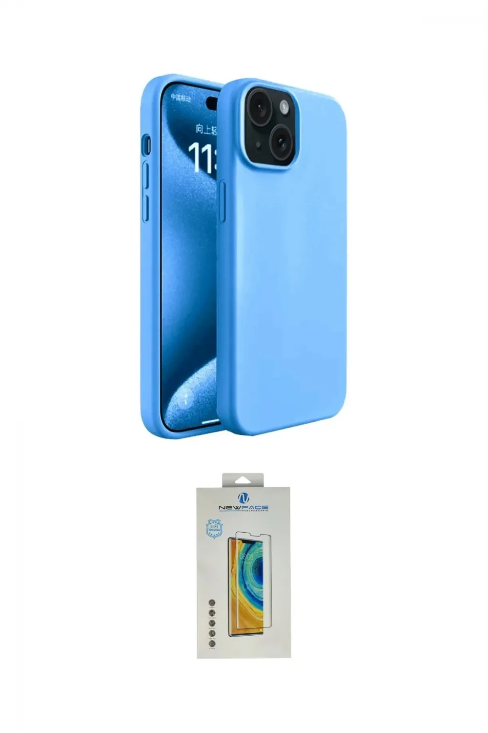 ieg™ iPhone 15 Kılıf Kozmos Yansıma Özel Seri - Siyah Polymer Nano Ekran Koruyucu