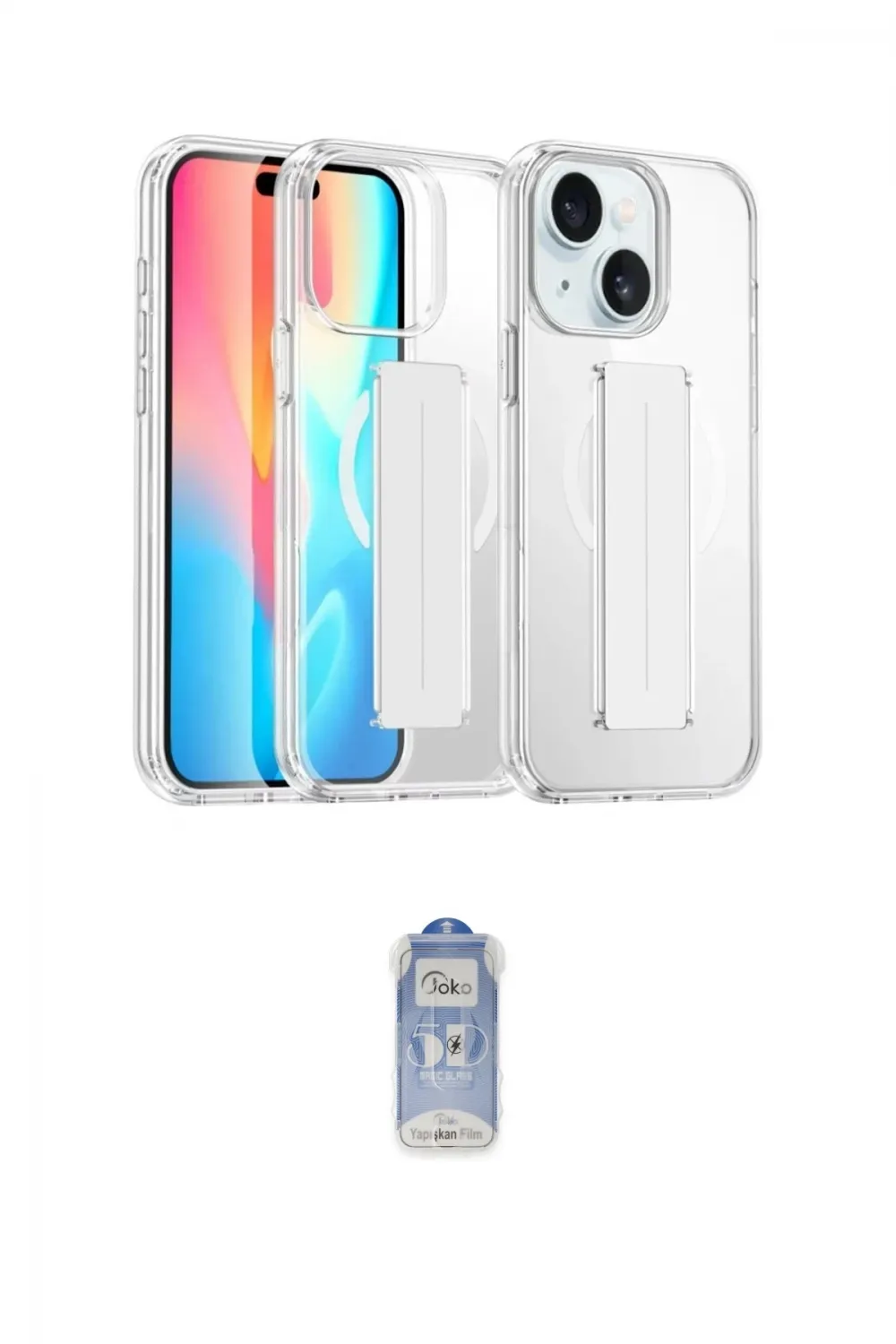 ieg™ iPhone 15 Kılıf Nova Işık Koleksiyonu - Siyah Joko Magic 5D Cam