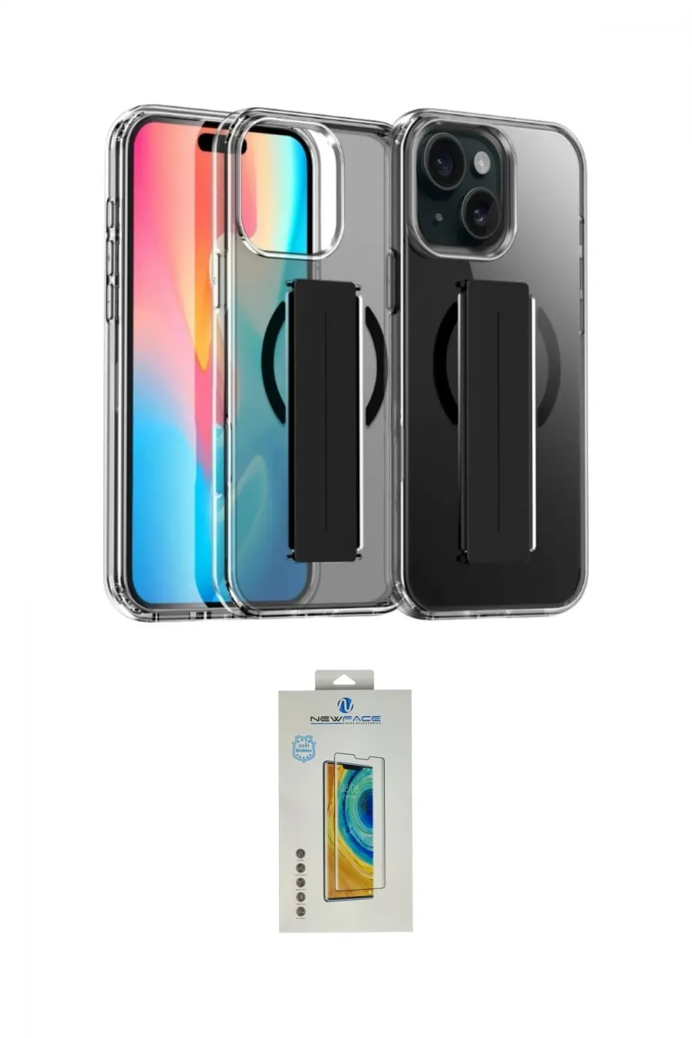 ieg™ iPhone 15 Kılıf Nova Işık Koleksiyonu - Siyah Polymer Nano Ekran Koruyucu
