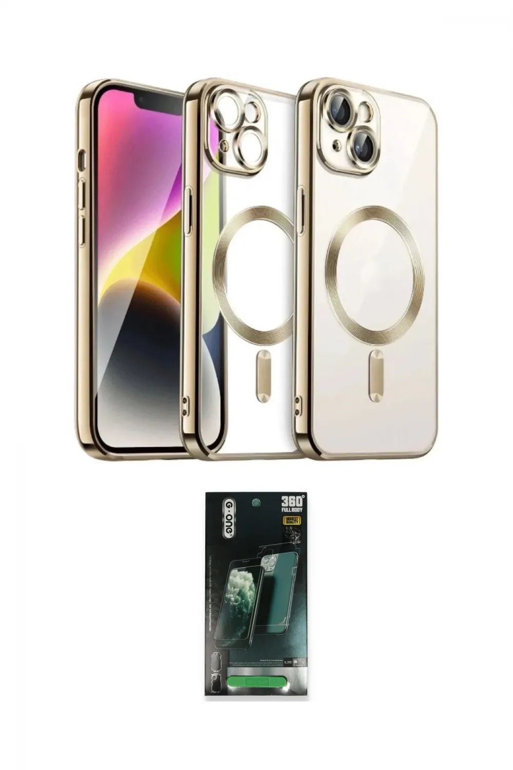 ieg™ iPhone 15 Kılıf Nova Işık Özel Seri - Siyah 360 Mat Full Body Arka Koruyucu
