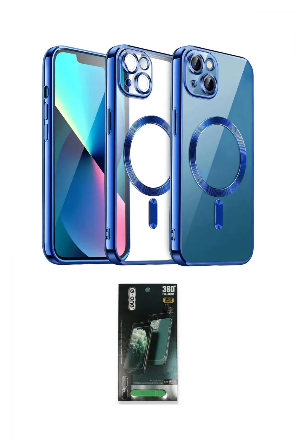 ieg™ iPhone 15 Kılıf Nova Işık Özel Seri - Siyah 360 Mat Full Body Arka Koruyucu
