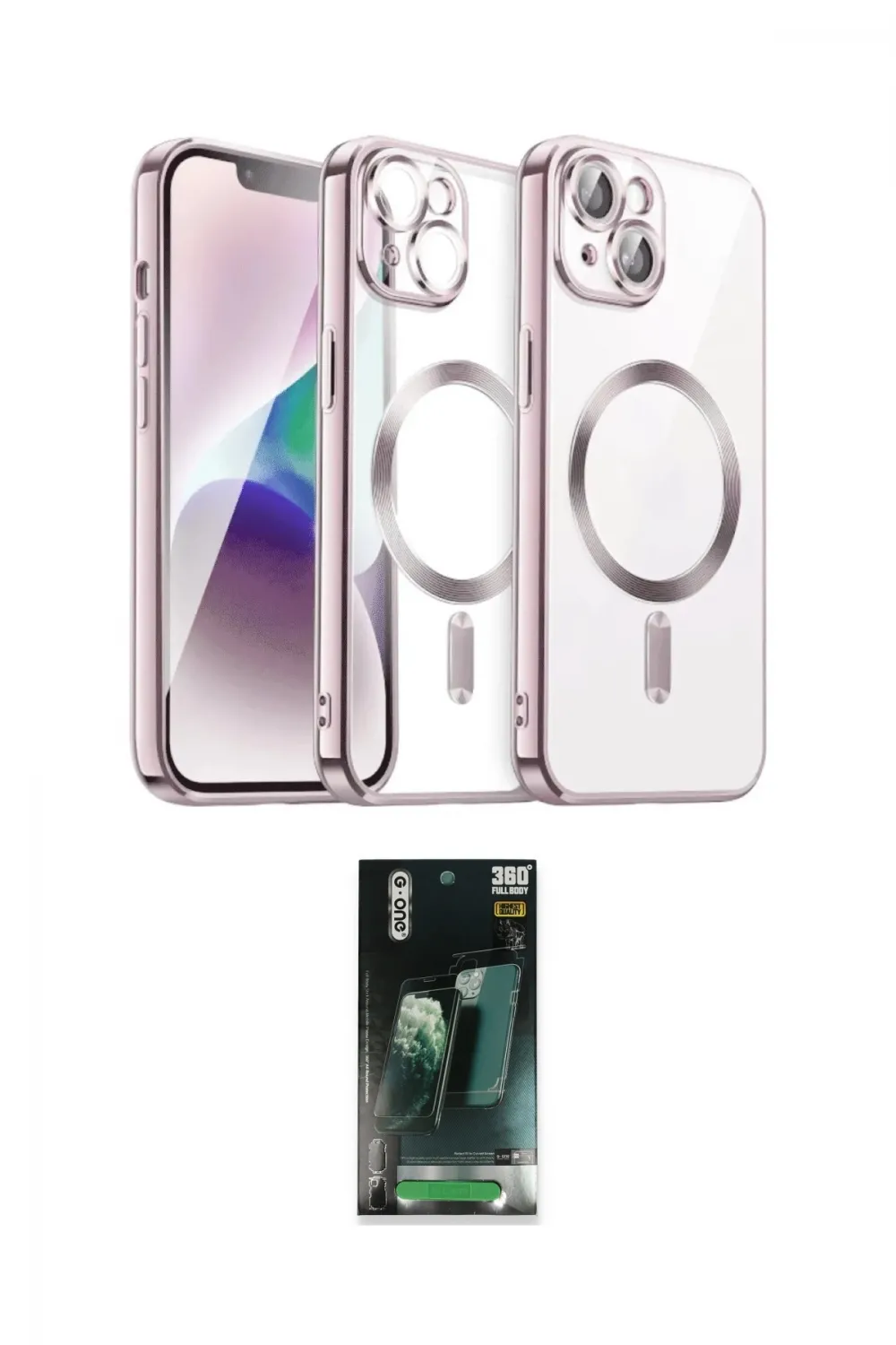 ieg™ iPhone 15 Kılıf Nova Işık Özel Seri - Siyah 360 Mat Full Body Arka Koruyucu