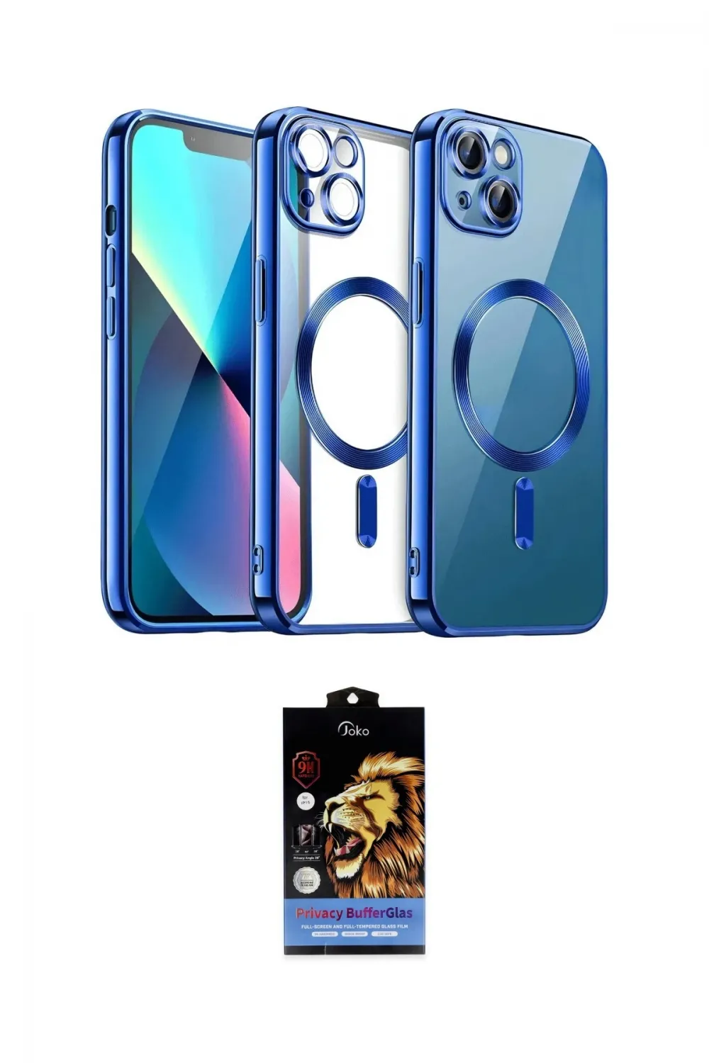 ieg™ iPhone 15 Kılıf Nova Işık Özel Seri - Siyah Buffer Hayalet Cam Ekran Koruyucu
