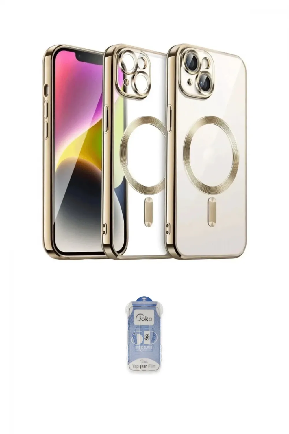 ieg™ iPhone 15 Kılıf Nova Işık Özel Seri - Siyah Joko Magic 5D Cam