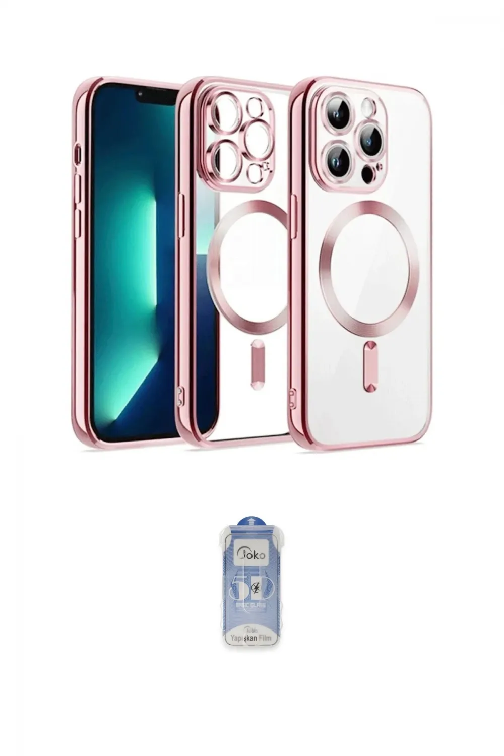 ieg™ iPhone 15 Kılıf Nova Işık Özel Seri - Siyah Joko Magic 5D Cam