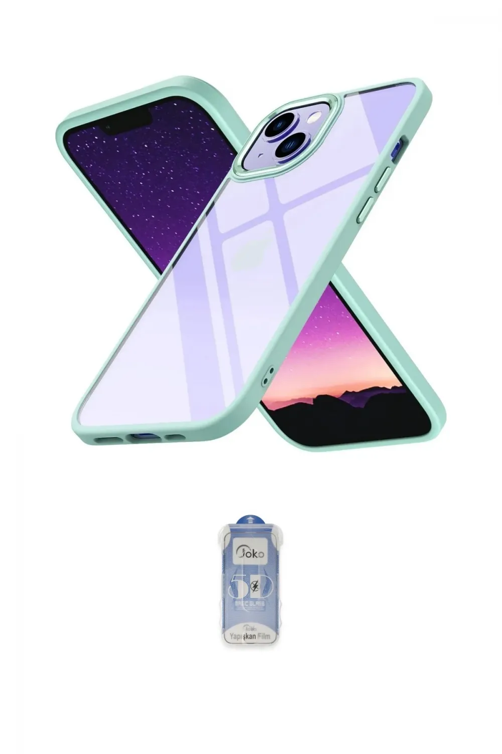 ieg™ iPhone 15 Kılıf Nova Işık Serisi - Siyah Joko Magic 5D Cam