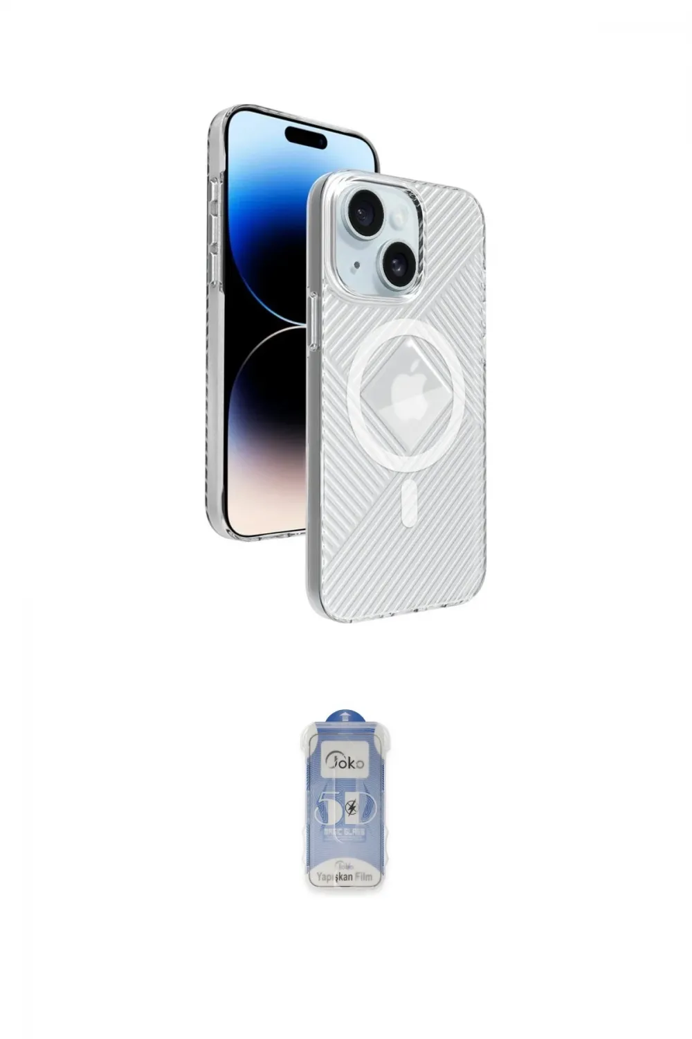 ieg™ iPhone 15 Kılıf Nova Modern Prime - Siyah Joko Magic 5D Cam